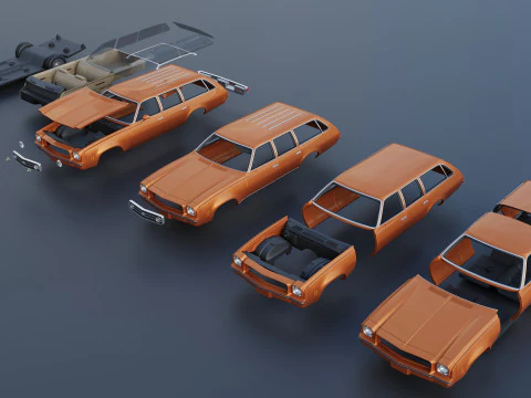 Chevrolet Chevelle Laguna Wagon 1973 3D Print Model