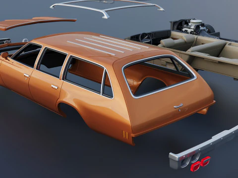 Chevrolet Chevelle Laguna Wagon 1973 3D Print Model