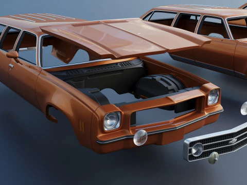 Chevrolet Chevelle Laguna Wagon 1973 3D Print Model