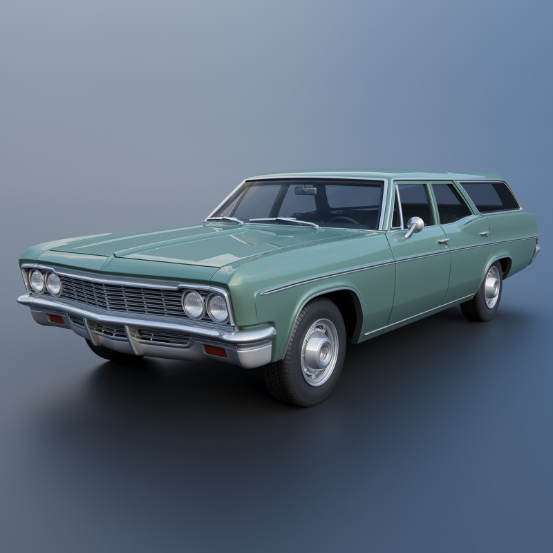 Chevrolet Impala Wagon 1966 3D 프린트 모델 .c4d .max .obj .3ds .fbx .stl .blend