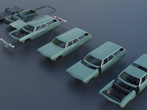 Chevrolet Impala Wagon 1966 3D Print Model