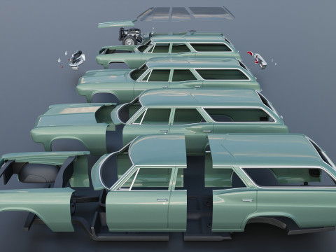 Chevrolet Impala Wagon 1966 3D 프린트 모델