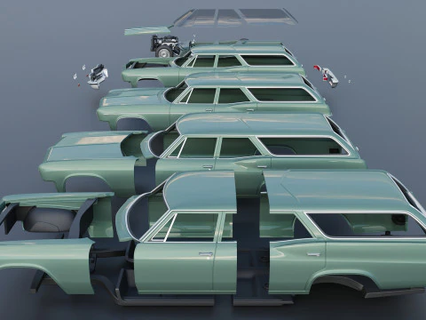 Chevrolet Impala Wagon 1966 3D Print Model