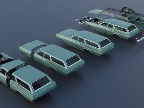 Chevrolet Impala Wagon 1966 3D 프린트 모델