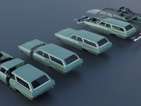 Chevrolet Impala Wagon 1966 3D Print Model