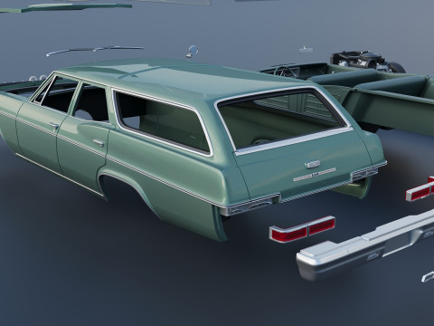 Chevrolet Impala Wagon 1966 3D 프린트 모델