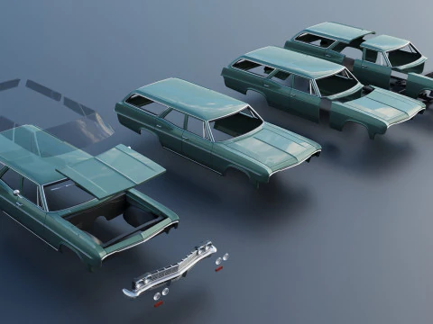 Chevrolet Impala Wagon 1966 3D Print Model