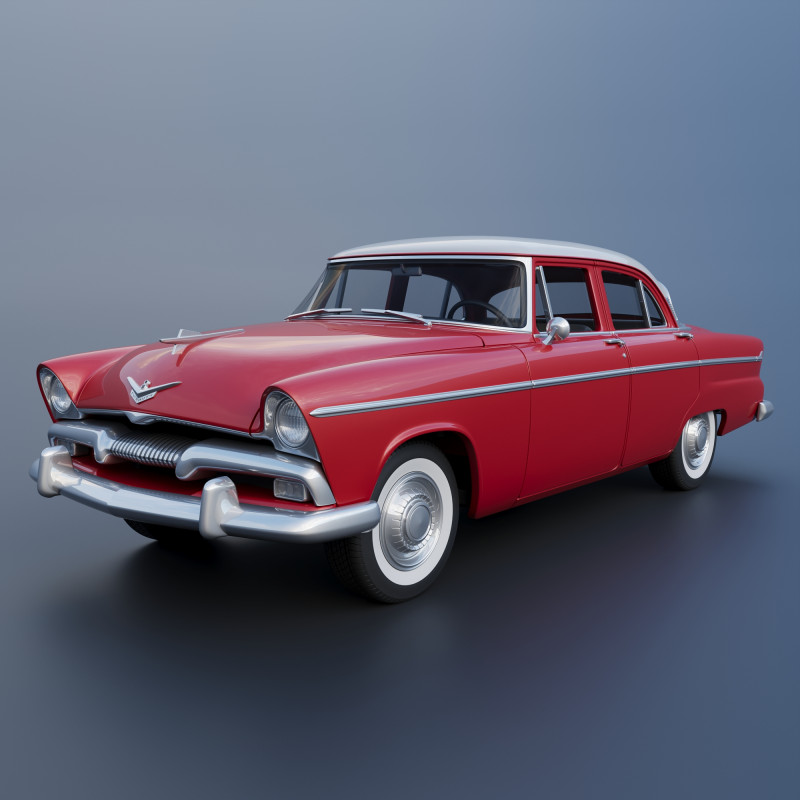 Plymouth Belvedere 4 Door 1955 Modèles 3D en vedette .c4d .max .obj .3ds .fbx .stl .blend 