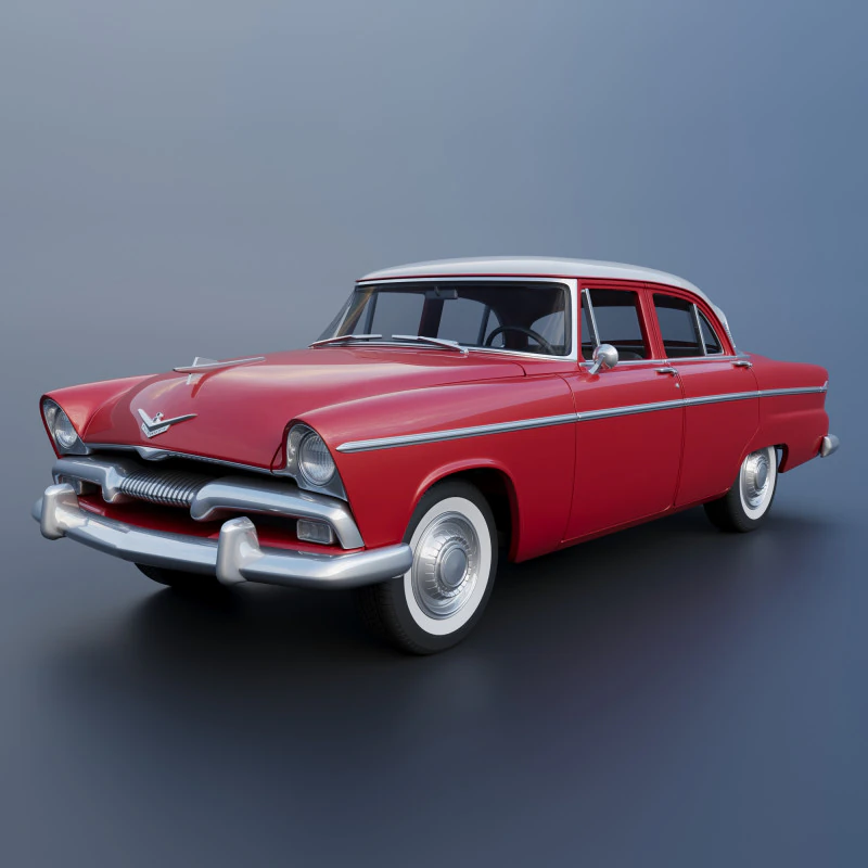 Plymouth Belvedere 4 Door 1955 3D Print Model .c4d .max .obj .3ds .fbx .stl .blend 