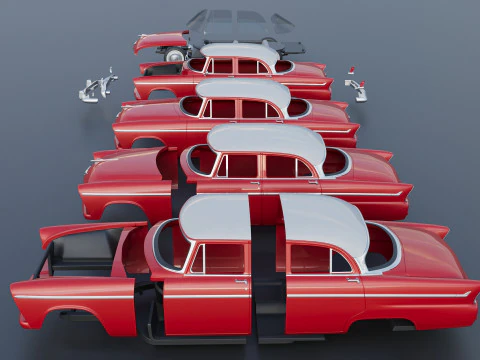 Plymouth Belvedere 4 Door 1955 3D Print Model