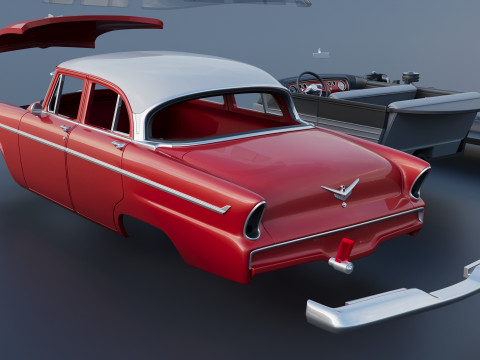 Plymouth Belvedere 4 Door 1955 Modèles 3D en vedette