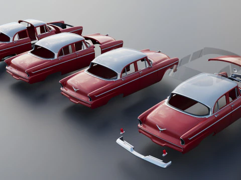 Plymouth Belvedere 4 Door 1955 3D Print Model