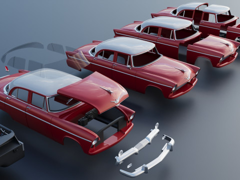 Plymouth Belvedere 4 Door 1955 Modèles 3D en vedette