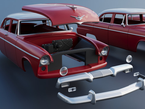 Plymouth Belvedere 4 Door 1955 Modèles 3D en vedette