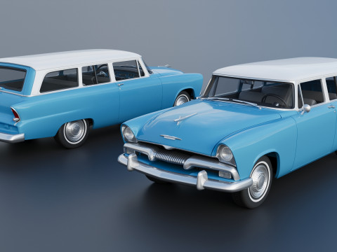 Plymouth Plaza 2 Door Suburban 1955 3D Print Model