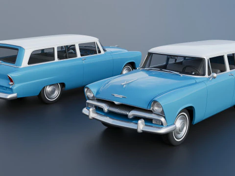 Plymouth Plaza 2 Door Suburban 1955 3D Print Model