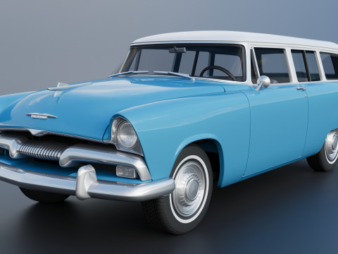 Plymouth Plaza 2 Door Suburban 1955 3D Print Model
