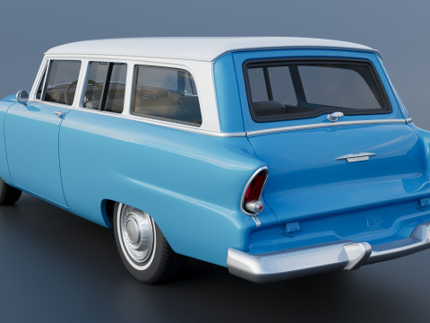 Plymouth Plaza 2 Door Suburban 1955 3D Print Model
