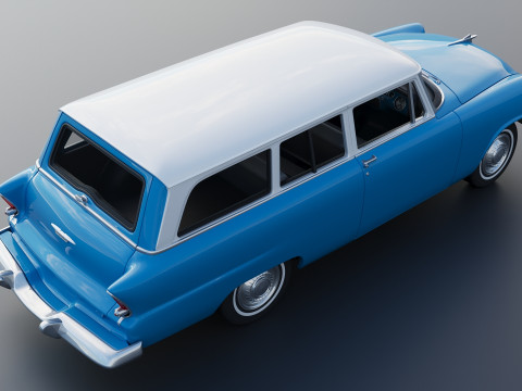 Plymouth Plaza 2 Door Suburban 1955 3D Print Model
