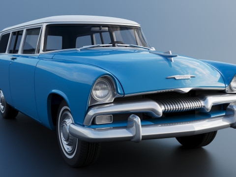 Plymouth Plaza 2 Door Suburban 1955 3D Print Model