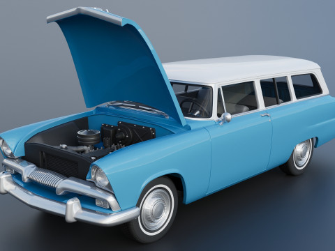Plymouth Plaza 2 Door Suburban 1955 3D Print Model