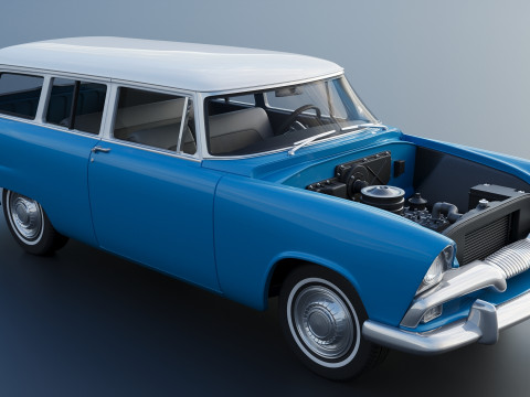 Plymouth Plaza 2 Door Suburban 1955 3D Print Model