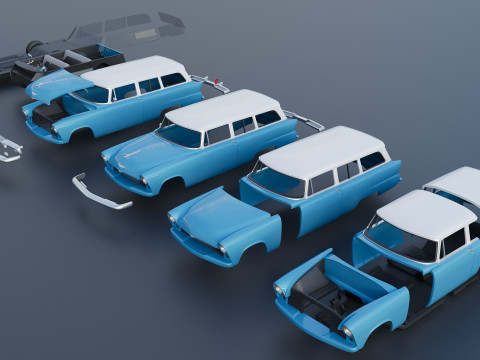 Plymouth Plaza 2 Door Suburban 1955 3D Print Model