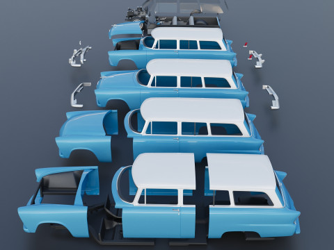 Plymouth Plaza 2 Door Suburban 1955 3D Print Model