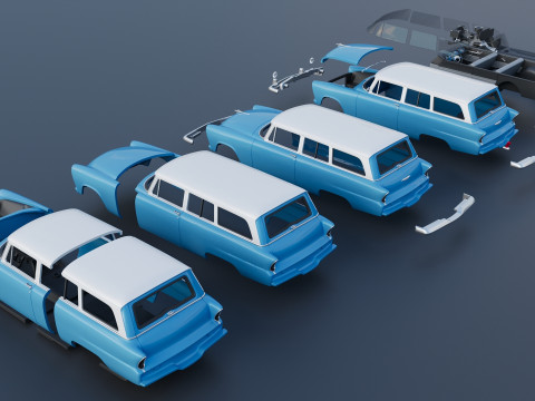 Plymouth Plaza 2 Door Suburban 1955 3D Print Model