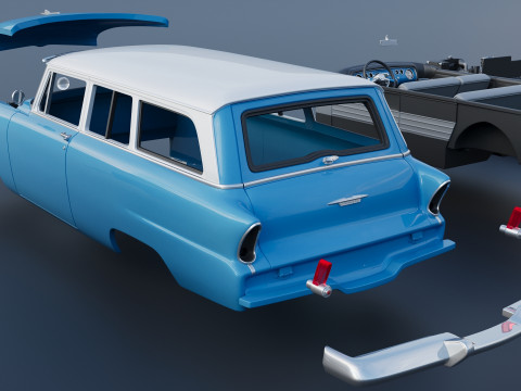 Plymouth Plaza 2 Door Suburban 1955 3D Print Model