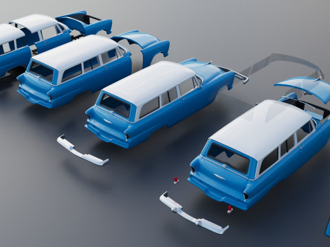 Plymouth Plaza 2 Door Suburban 1955 3D Print Model