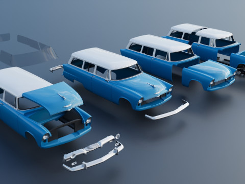 Plymouth Plaza 2 Door Suburban 1955 3D Print Model