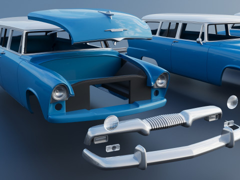 Plymouth Plaza 2 Door Suburban 1955 3D Print Model