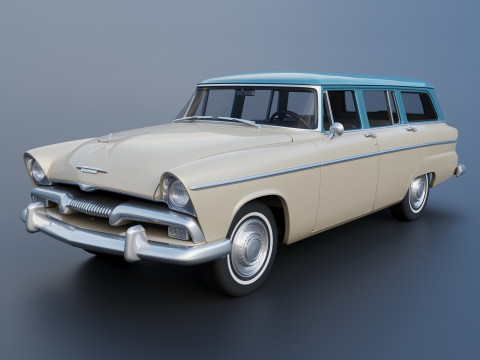Plymouth Belvedere 4 Door Suburban 1955 3Dプリントモデル