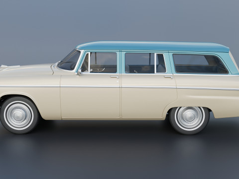 Plymouth Belvedere 4 Door Suburban 1955 3D Print Model
