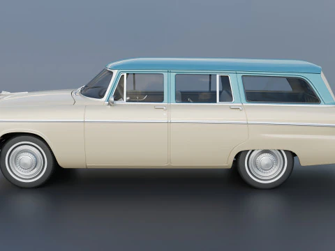 Plymouth Belvedere 4 Door Suburban 1955 3D Print Model
