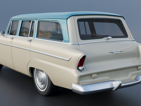 Plymouth Belvedere 4 Door Suburban 1955 3D Print Model