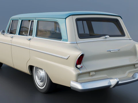 Plymouth Belvedere 4 Door Suburban 1955 3D Print Model