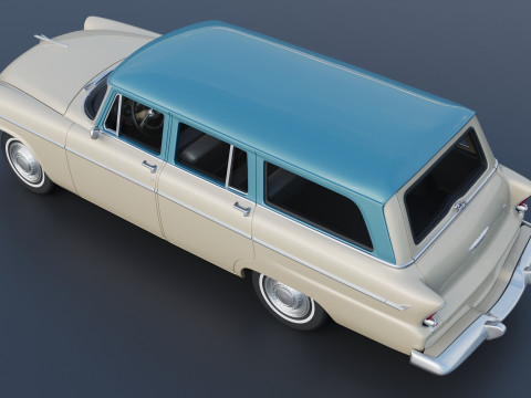 Plymouth Belvedere 4 Door Suburban 1955 3D Print Model