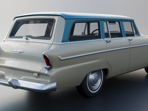 Plymouth Belvedere 4 Door Suburban 1955 3D Print Model