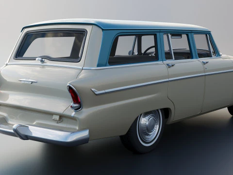 Plymouth Belvedere 4 Door Suburban 1955 3D Print Model