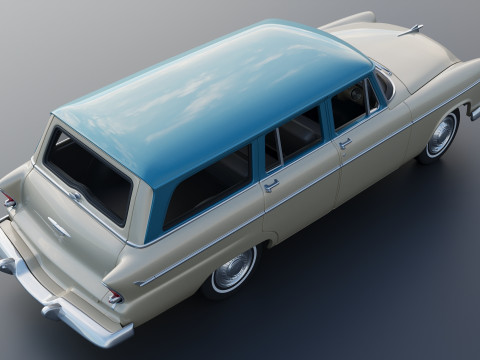 Plymouth Belvedere 4 Door Suburban 1955 3D Print Model