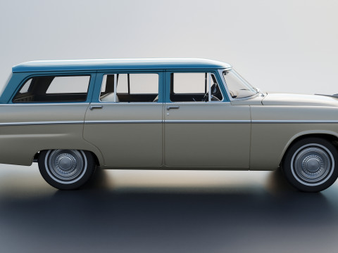 Plymouth Belvedere 4 Door Suburban 1955 3D Print Model