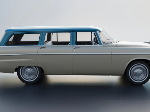 Plymouth Belvedere 4 Door Suburban 1955 3D Print Model