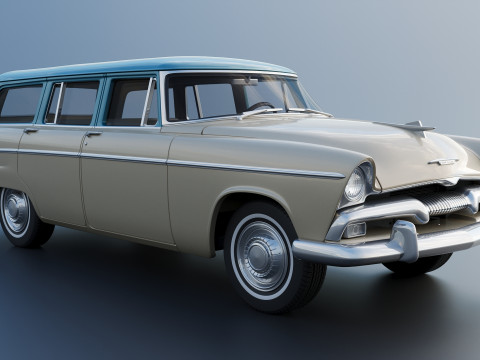 Plymouth Belvedere 4 Door Suburban 1955 3D Print Model