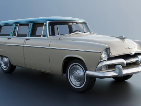 Plymouth Belvedere 4 Door Suburban 1955 3D Print Model