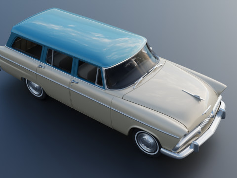 Plymouth Belvedere 4 Door Suburban 1955 3D Print Model