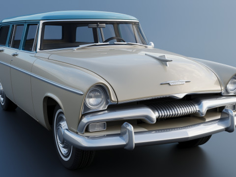 Plymouth Belvedere 4 Door Suburban 1955 3D Print Model