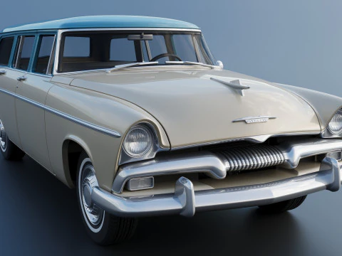 Plymouth Belvedere 4 Door Suburban 1955 3D Print Model