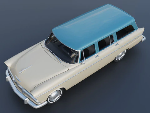 Plymouth Belvedere 4 Door Suburban 1955 3D Print Model